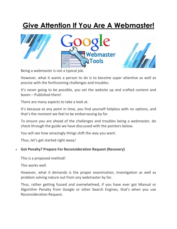 give attention if you are a webmaster