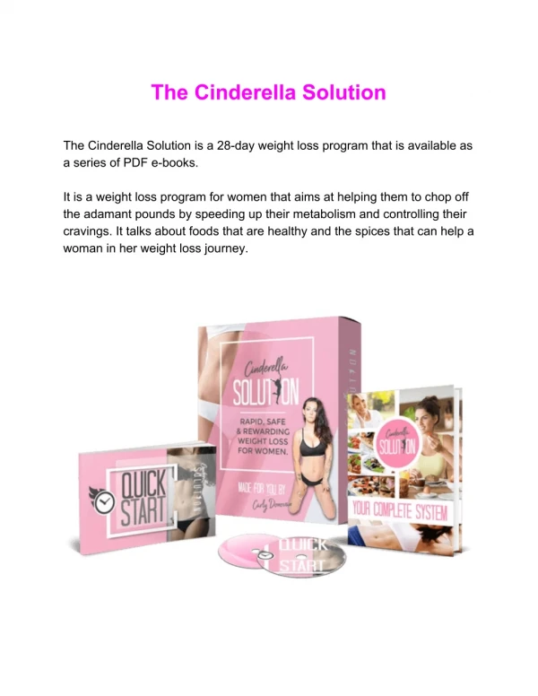 Weight Loss Program For Women - The Cinderella Solution