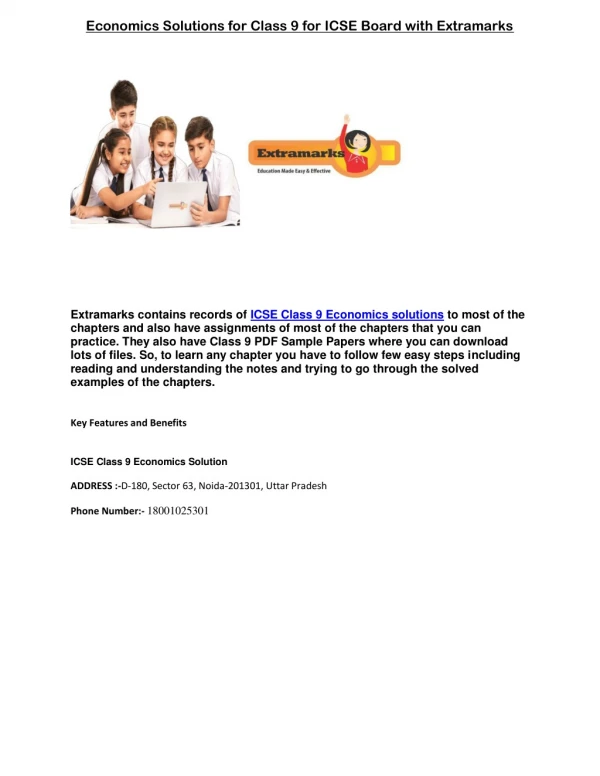 economics solutions for class 9 for icse board