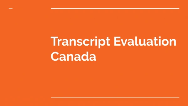 transcript evaluation canada