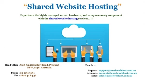 Shared Website Hosting services in Australia