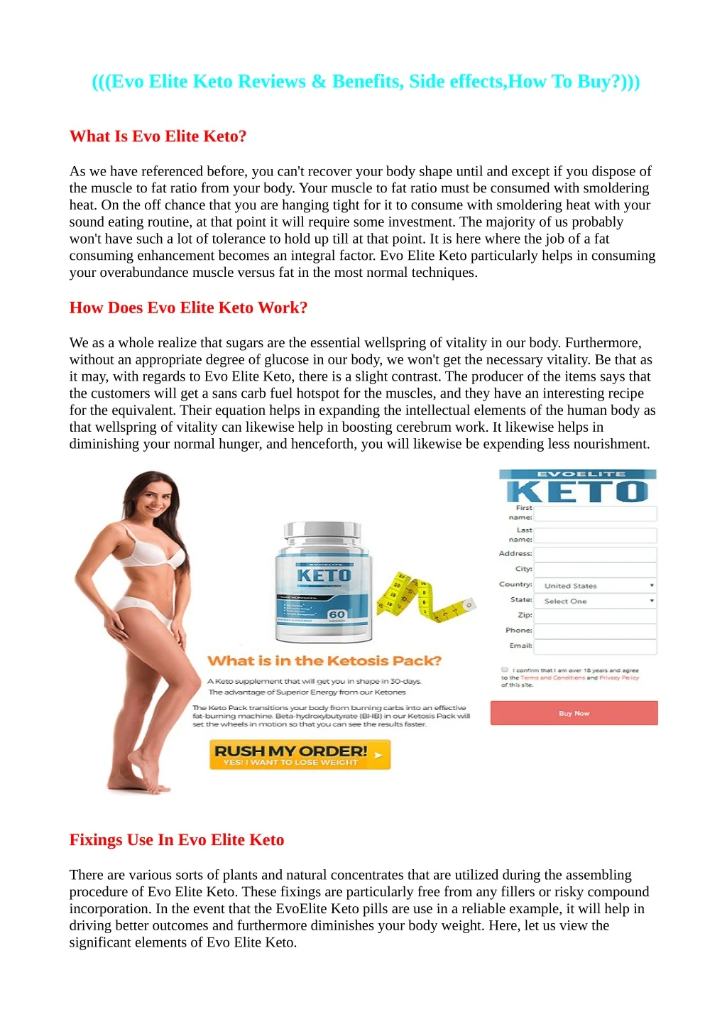 evo elite keto reviews benefits side effects