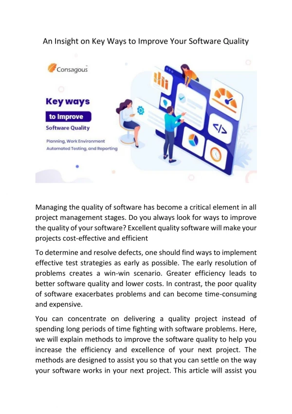 an insight on key ways to improve your software