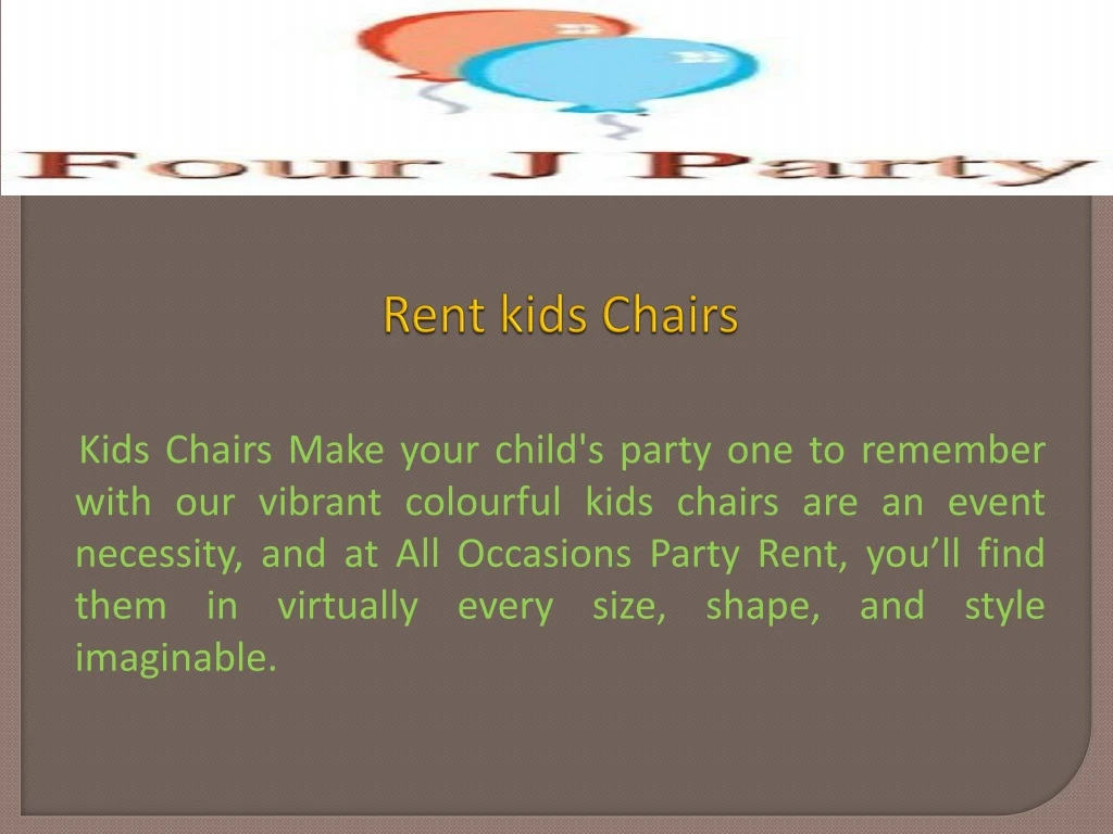 rent kids chairs