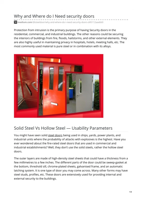 why and where do i need security doors