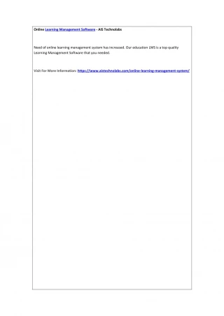 Online Learning Management Software - AIS Technolabs - slide 1