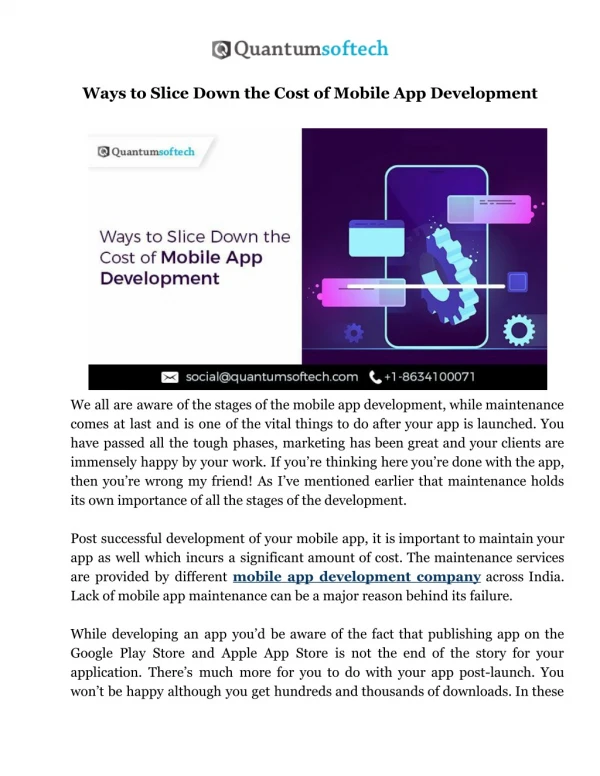 Ways To Slice Down The Cost Of Mobile App Development