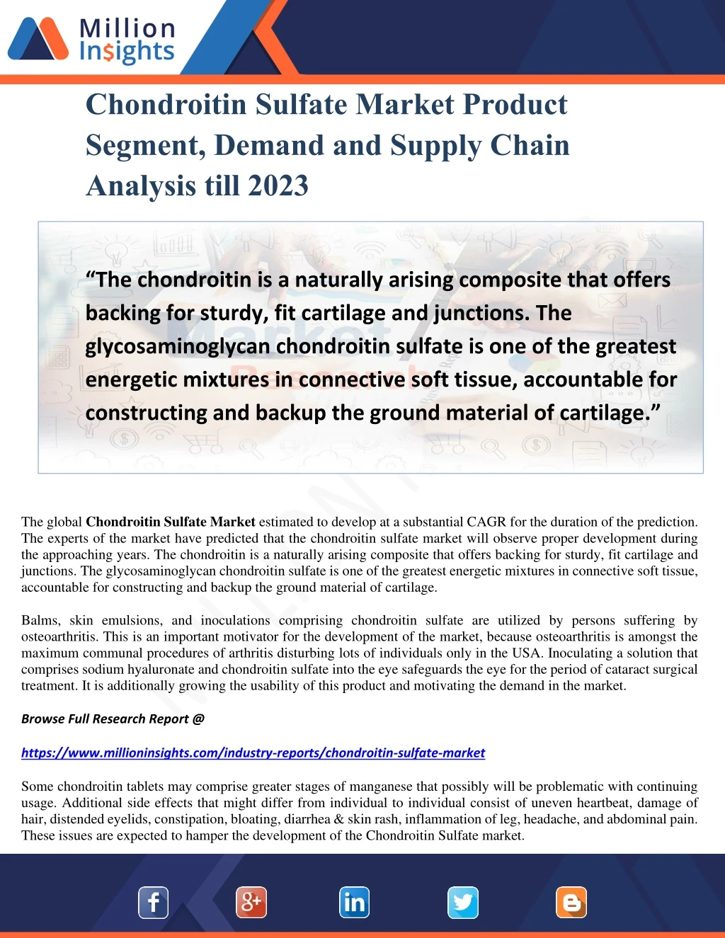 chondroitin sulfate market product segment demand