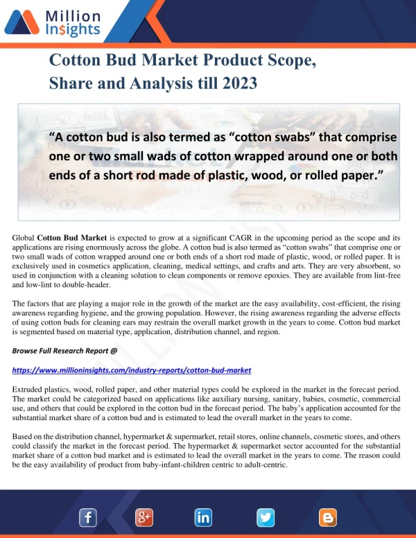 cotton bud market product scope share