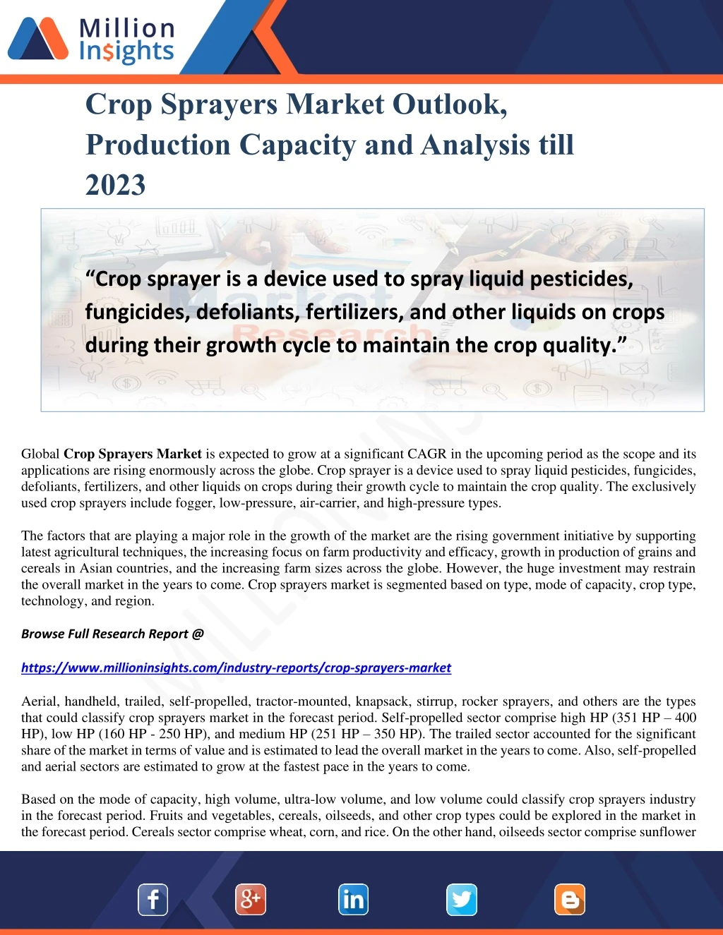 crop sprayers market outlook production capacity