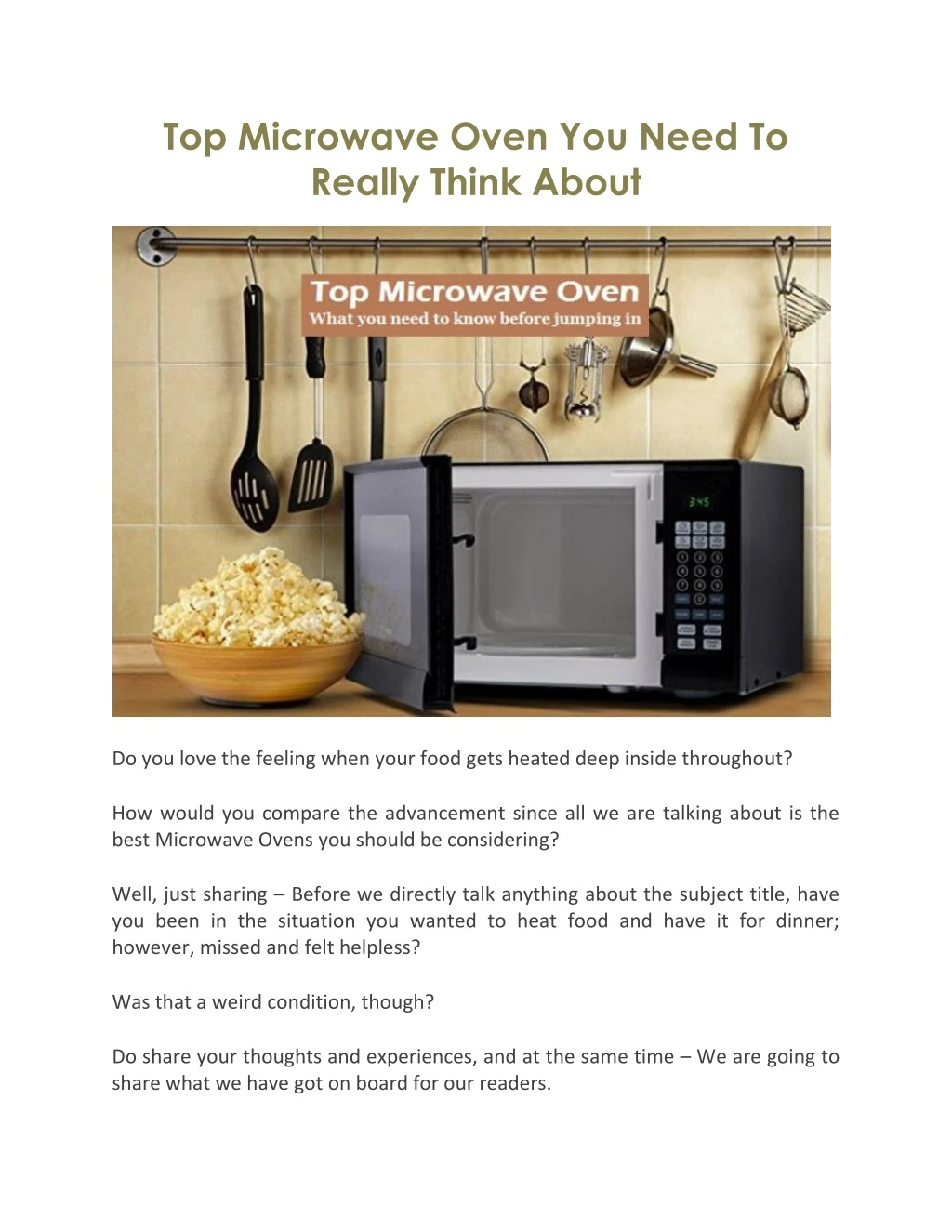 top microwave oven you need to really think about