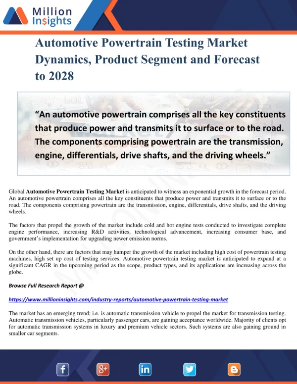 automotive powertrain testing market dynamics