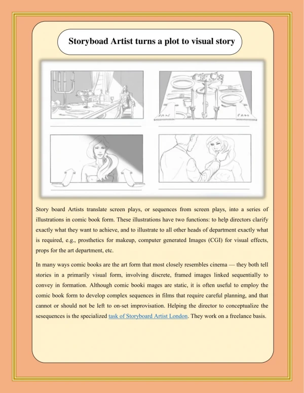 storyboad artist turns a plot to visual story