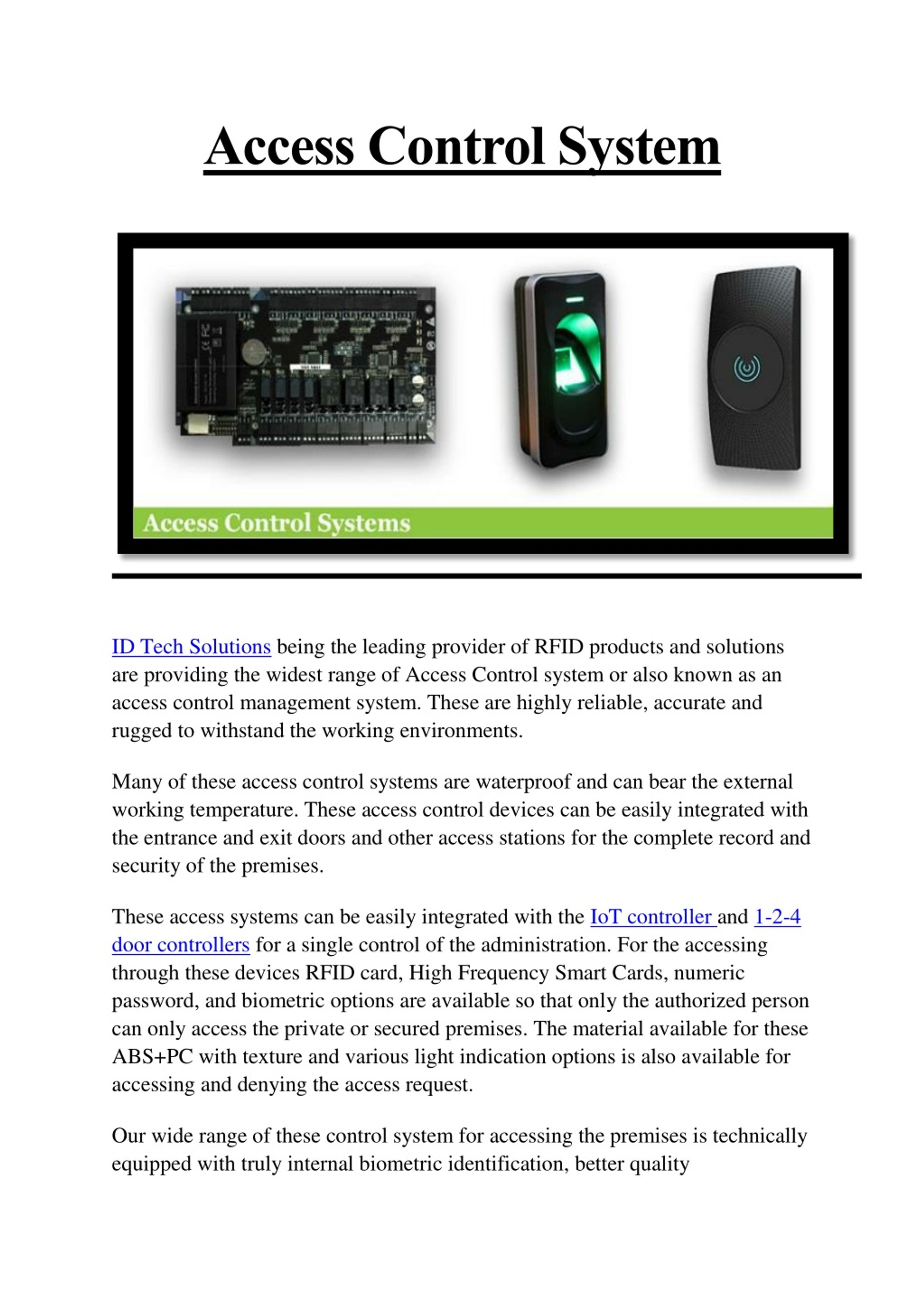 PPT - RFID Access Control System PowerPoint Presentation, free download ...