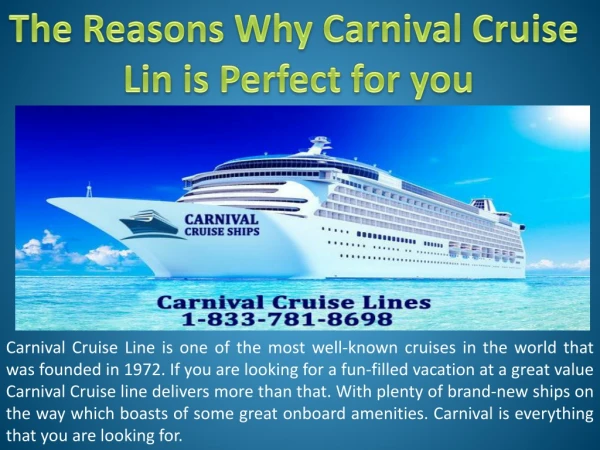 The Reasons Why Carnival Cruise Line is Perfect for you
