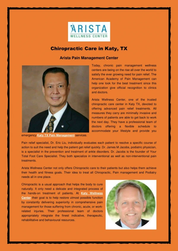 Chiropractic Care in Katy, TX