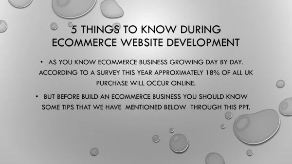 5 things to consider when developing an eCommerce website