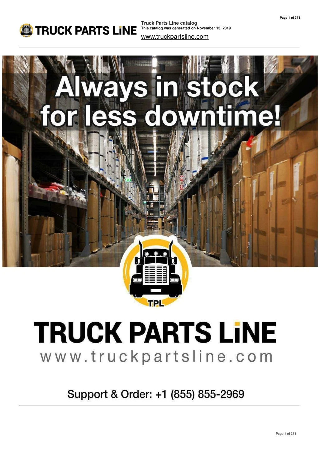 page 1 of 371 truck parts line catalog this