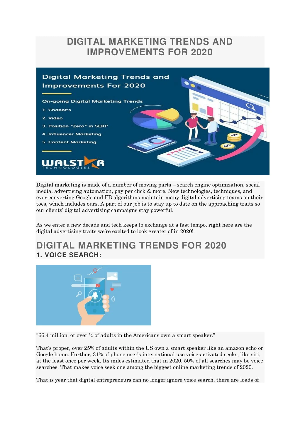 digital marketing trends and improvements for 2020