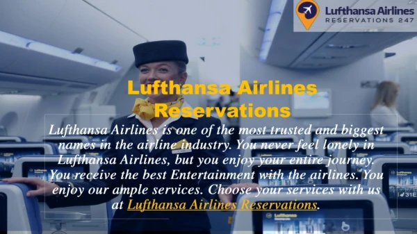 Best airfare tickets with Lufthansa Airlines Reservation