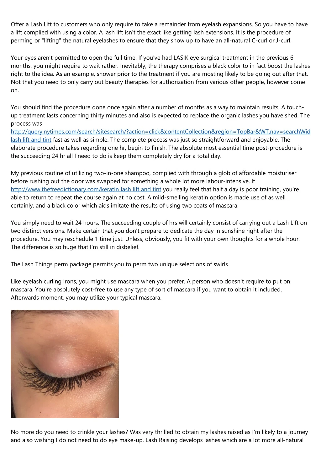 offer a lash lift to customers who only require