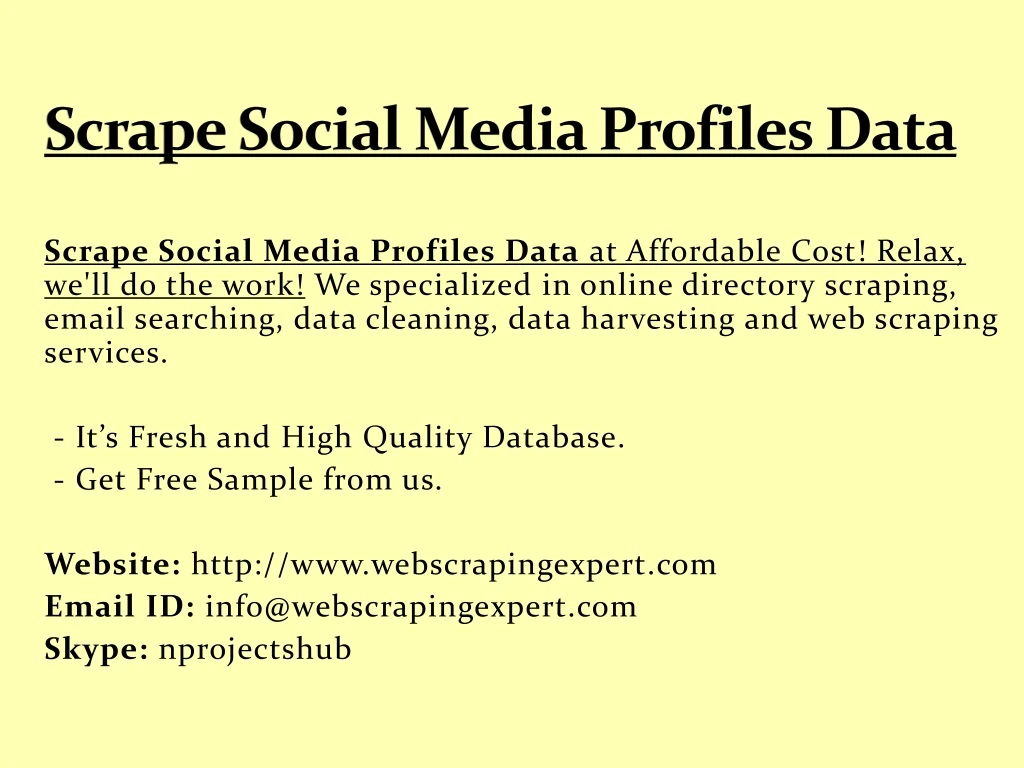 scrape social media profiles data