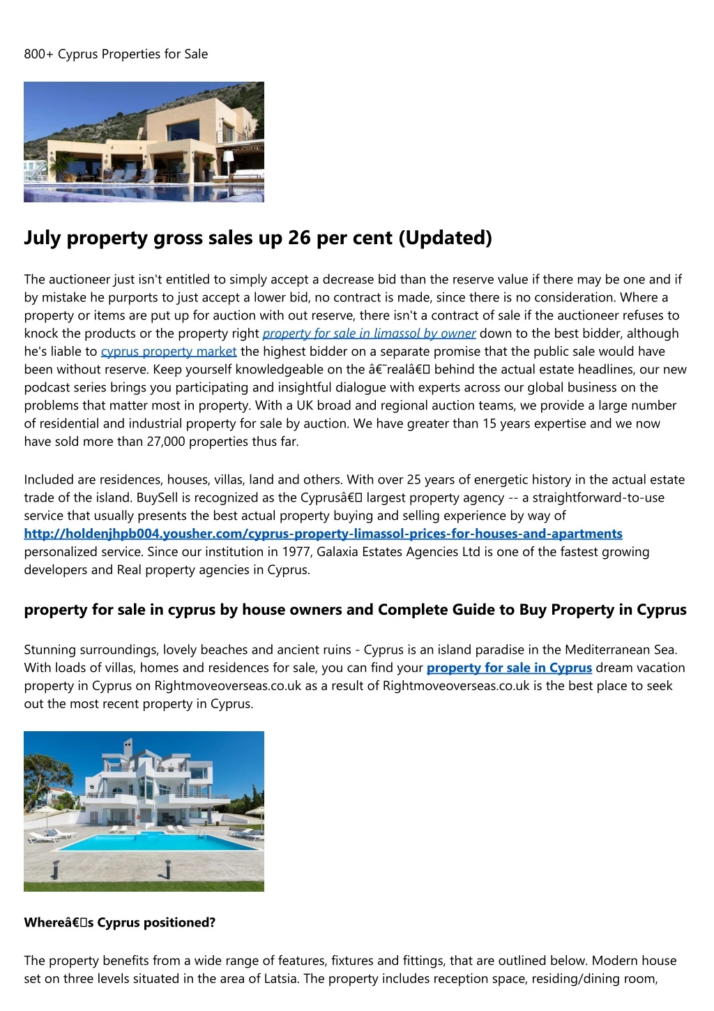 800 cyprus properties for sale