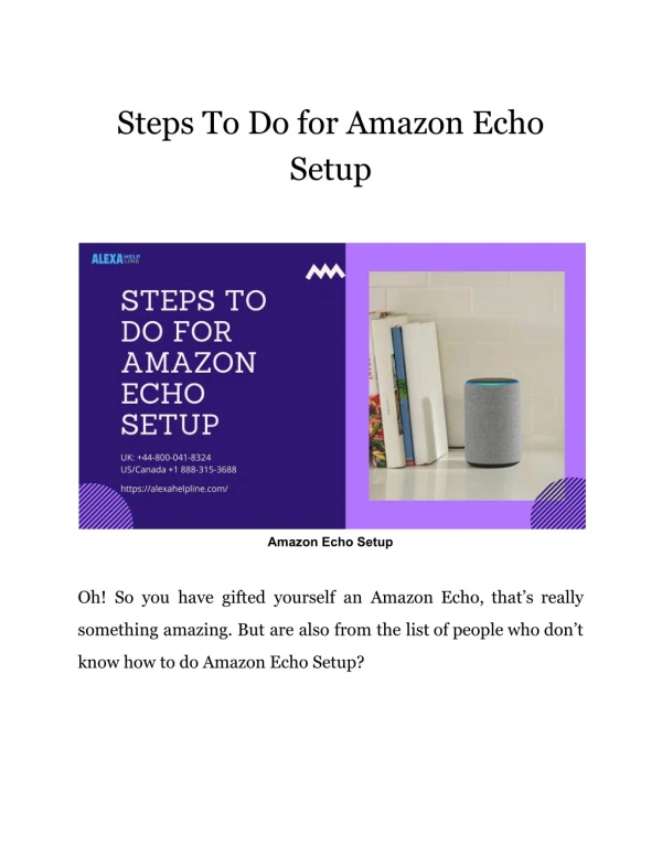 Important Steps To Do for Amazon Echo Setup | Alexa Helpline