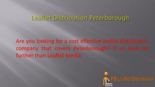 leaflet distribution peterborough
