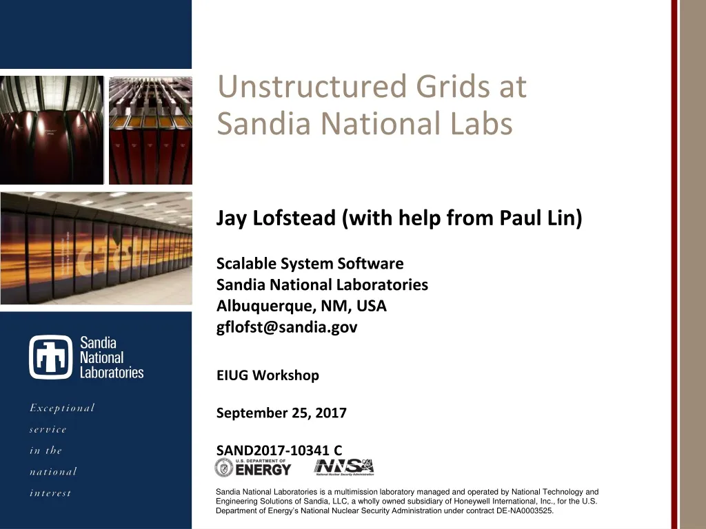 unstructured grids at sandia national labs