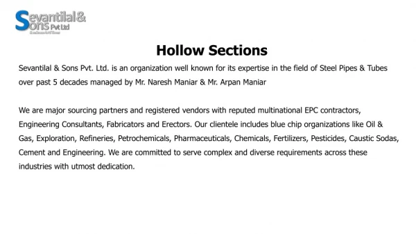 hollow sections