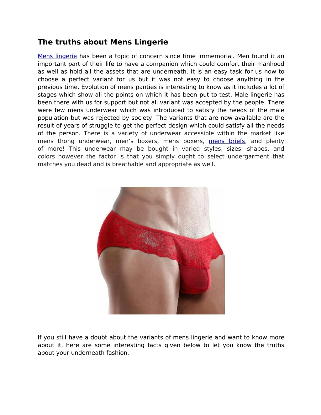 the truths about mens lingerie