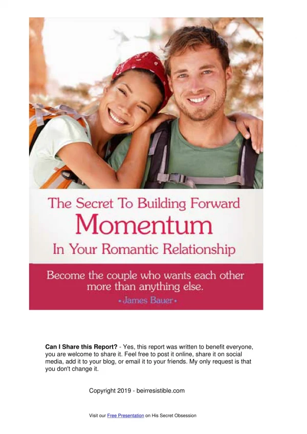 The Secret To Building Forward Momentum In Your Romantic