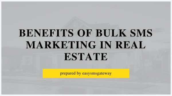Benefits of Bulk SMS Marketing in Real Estate