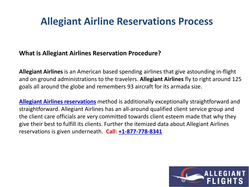 allegiant airline reservations process