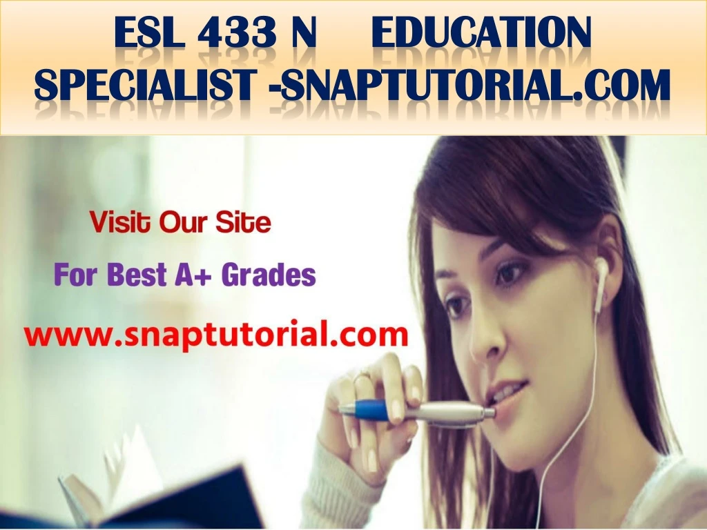 esl 433 n education specialist snaptutorial com