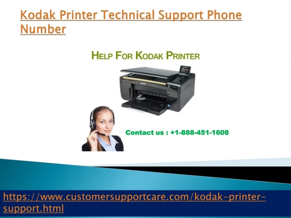 Kodak Printer Support Phone Number 1-888-451-1608