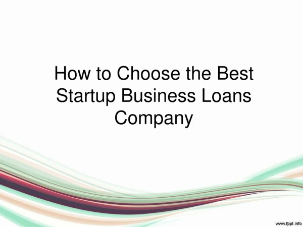 startup business loan