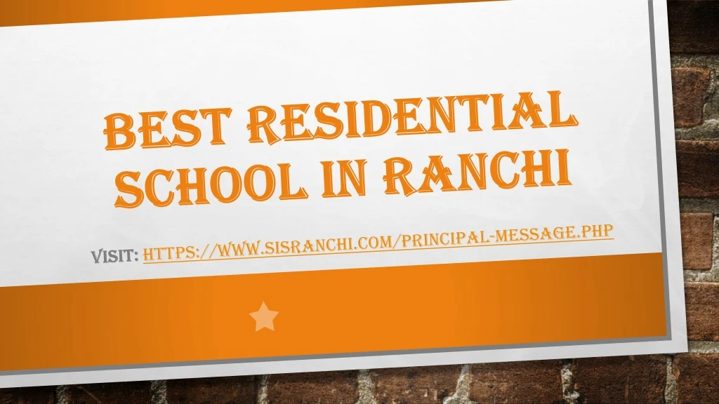 best residential school in ranchi