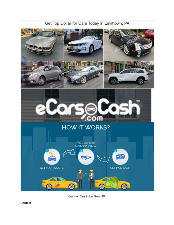 Cash for Cars in Levittown PA