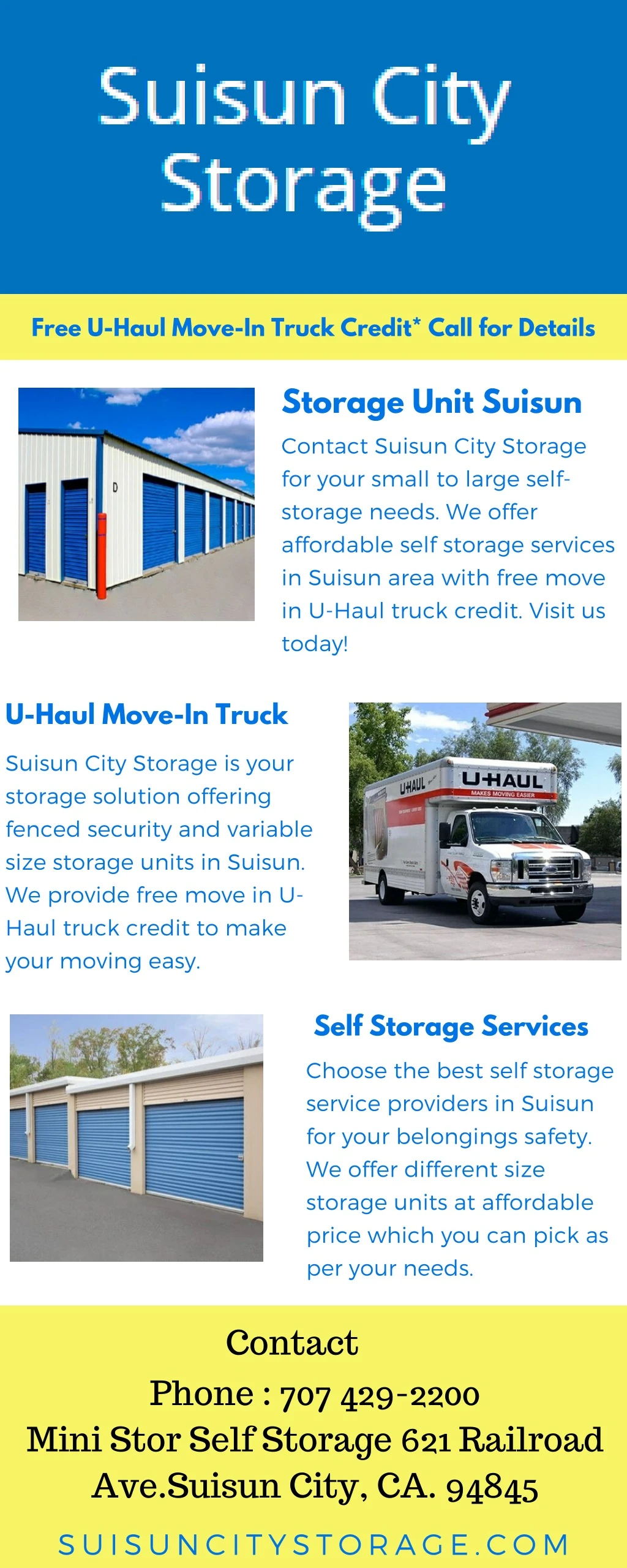 free u haul move in truck credit call for details