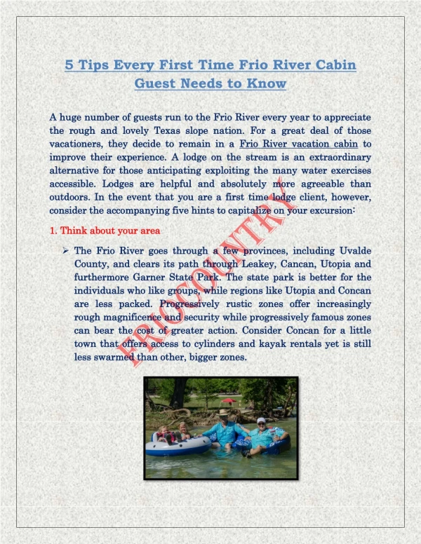 Vacation Rentals, Cabins & Lodging on The Frio River