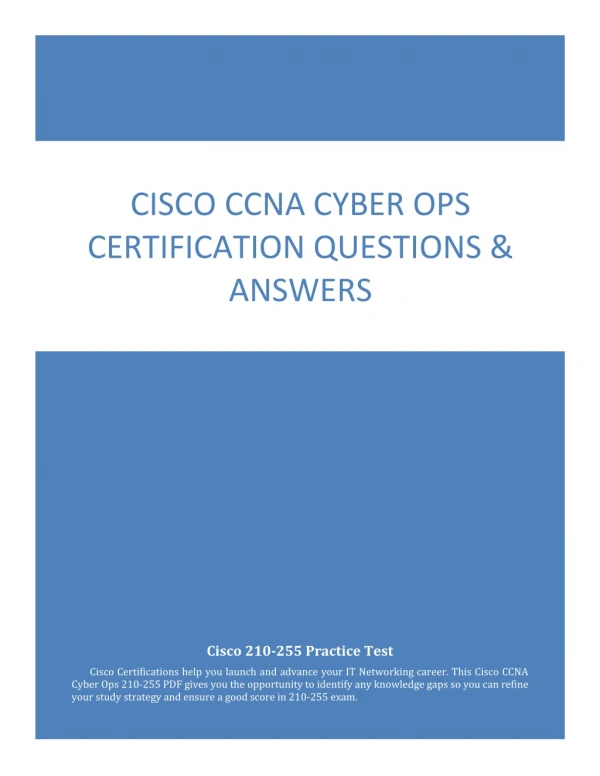 cisco ccna cyber ops certification questions