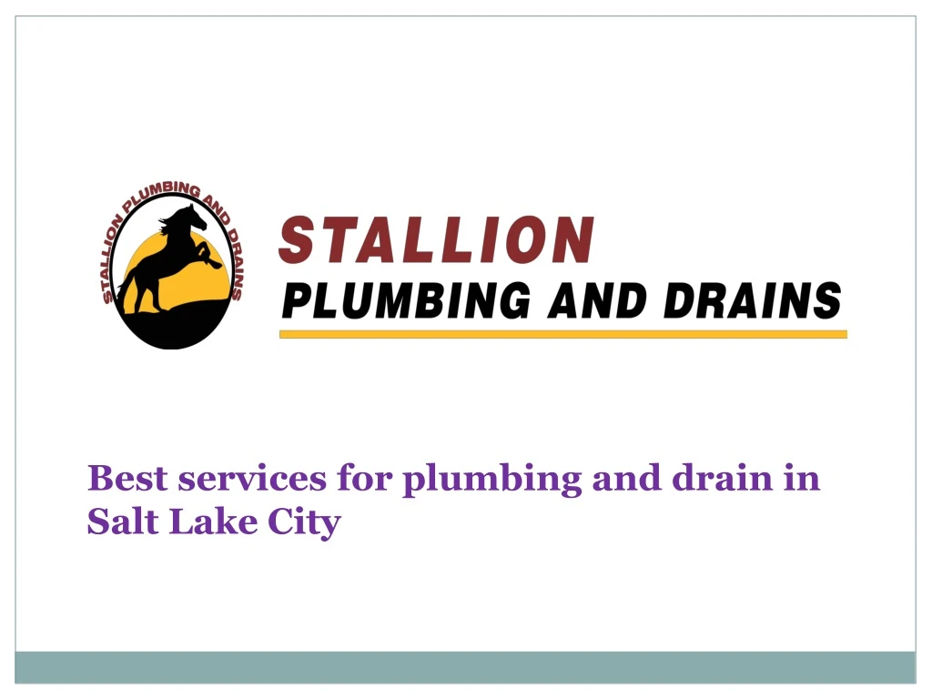 best services for plumbing and drain in salt lake