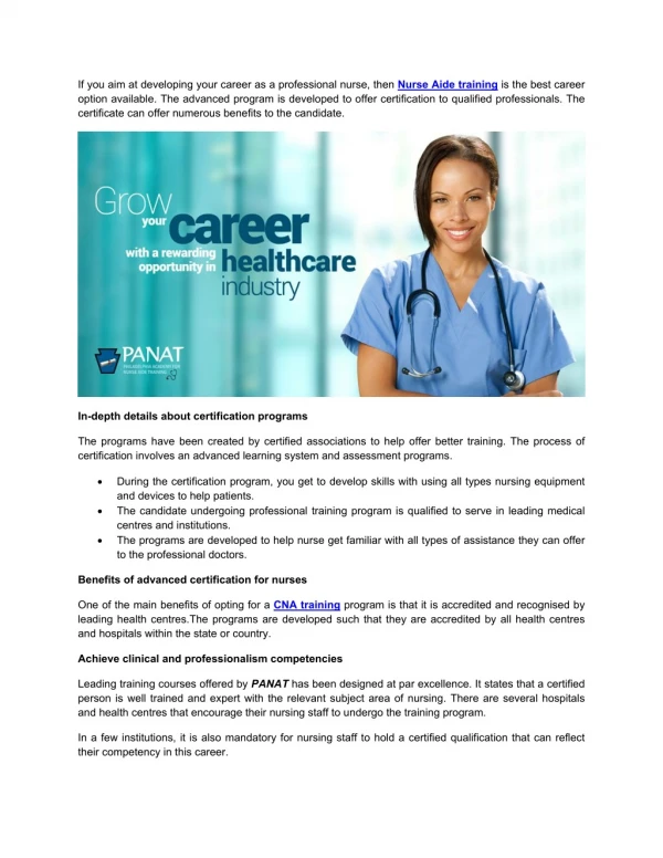 if you aim at developing your career