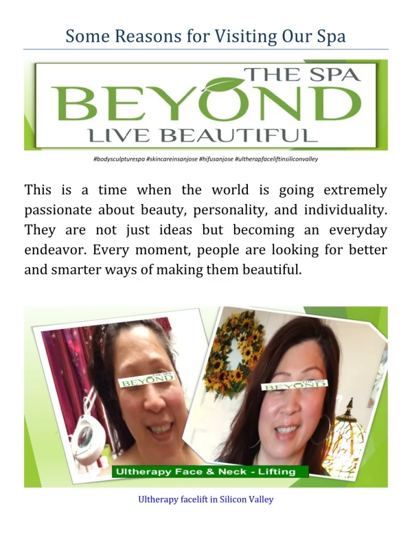 some reasons for visiting our spa