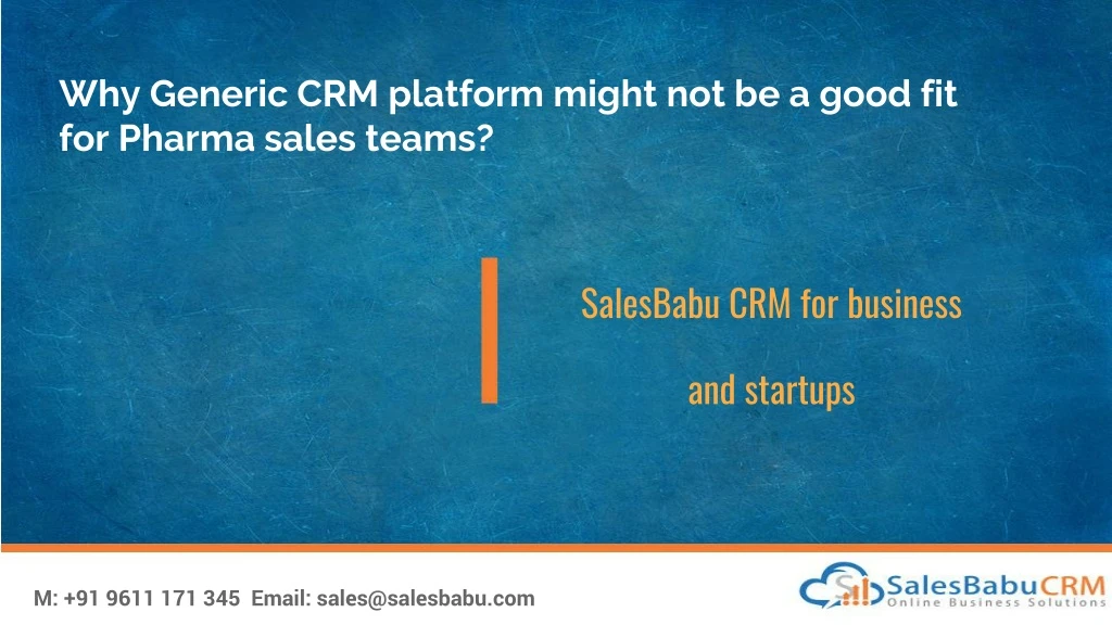 why generic crm platform might not be a good