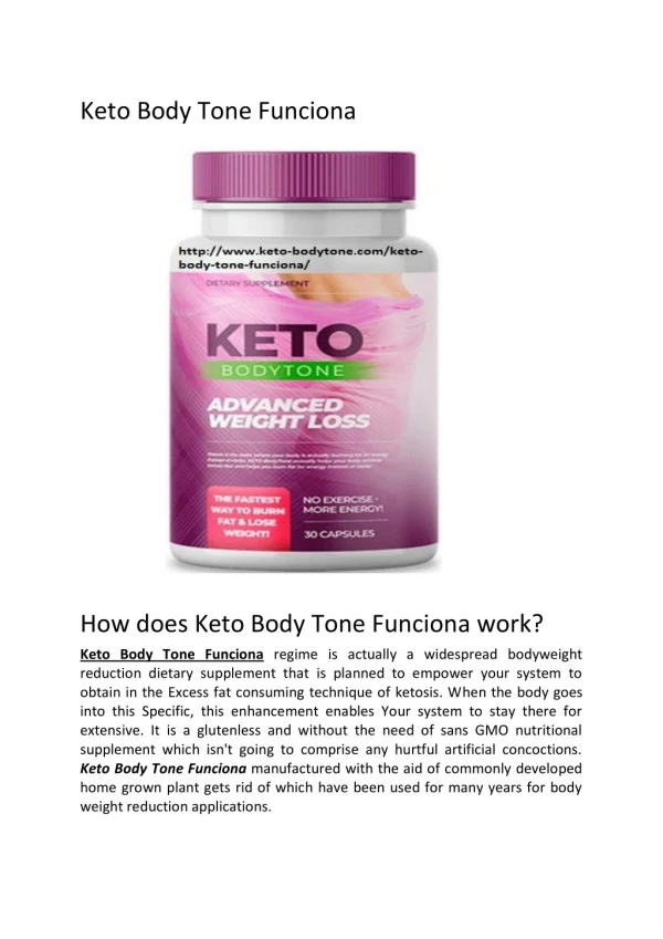 Keto Body Tone Funciona