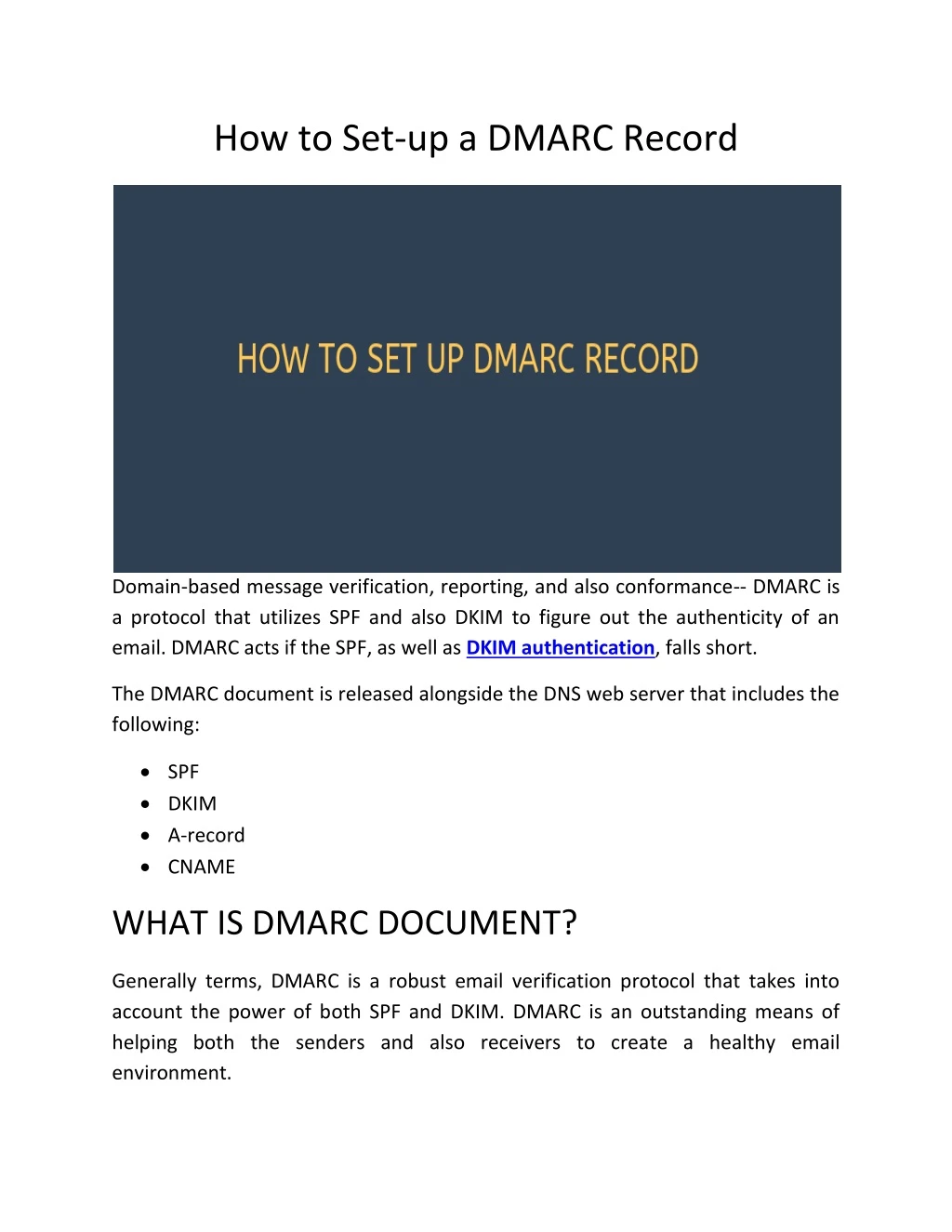 how to set up a dmarc record
