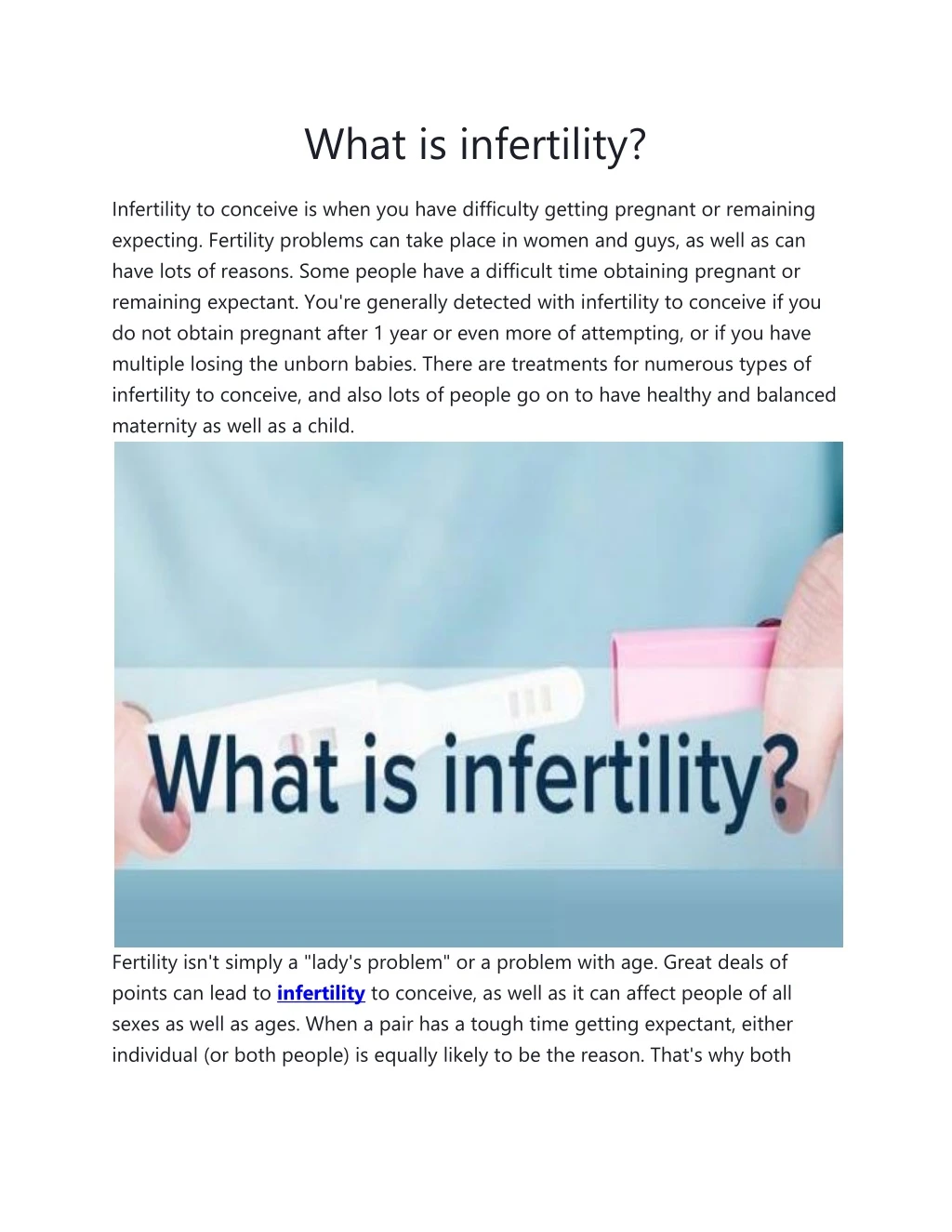 what is infertility